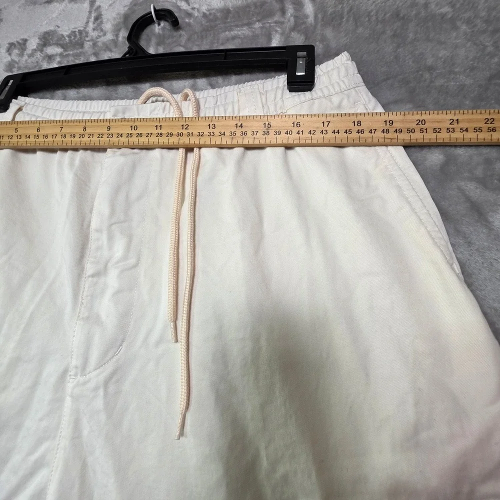 Urban Outfitters Mens Cream Cotton Balloon Pants Wide Leg Large OB1664244